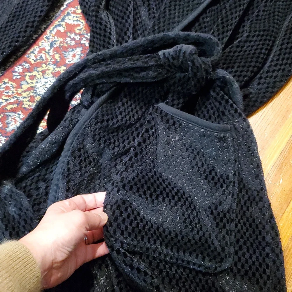 Alfani Textured Black Robe - Picture 6 of 14
